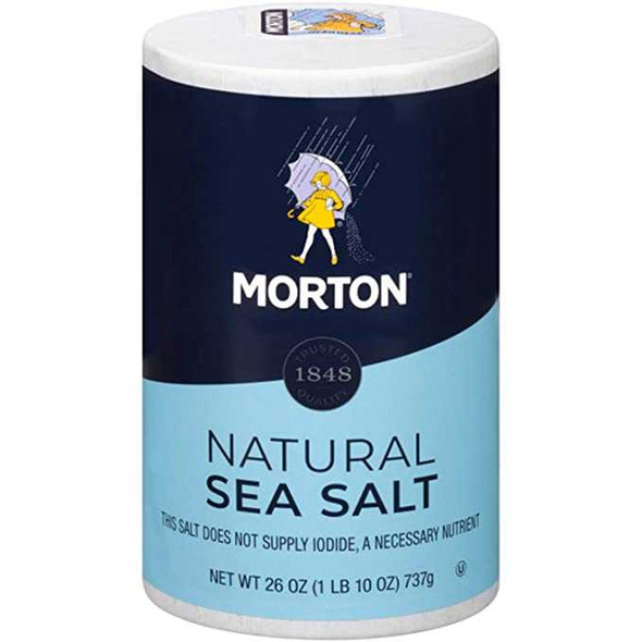 MORTONS: Natural Sea Salt, 26 oz New