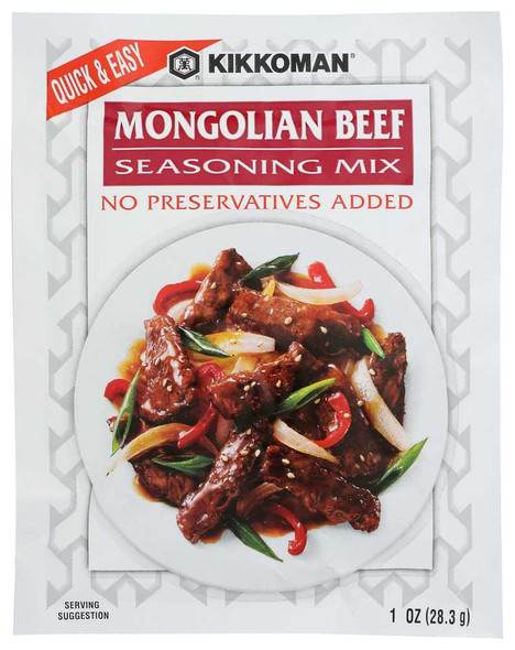 KIKKOMAN: Mongolian Beef Seasoning Mix, 1 oz New