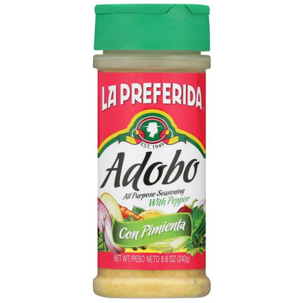 LA PREFERIDA: Adobo with Pepper Seasoning, 8 oz New