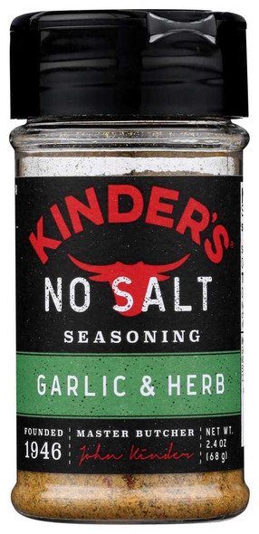 KINDERS: Spice No Salt Garlic Herb, 2.4 OZ New