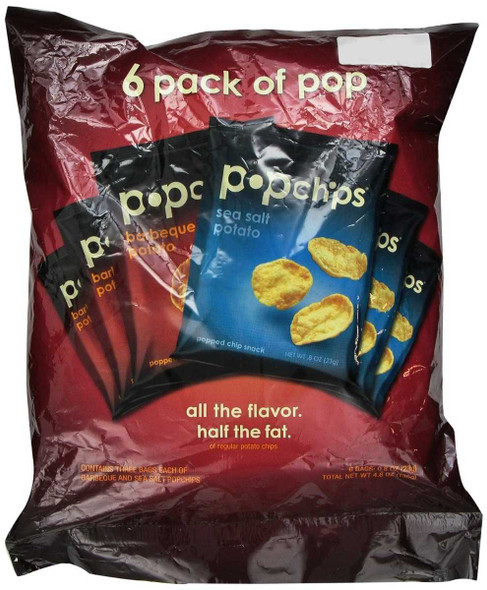 POPCHIPS: Chip Variety Single Serve 6 Pack, 4.8 oz New