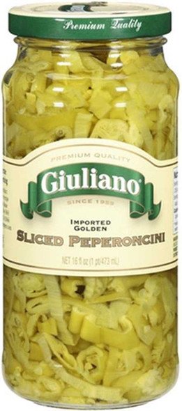 GIULIANO: Golden Sliced Greek Peperoncini, 16 oz New