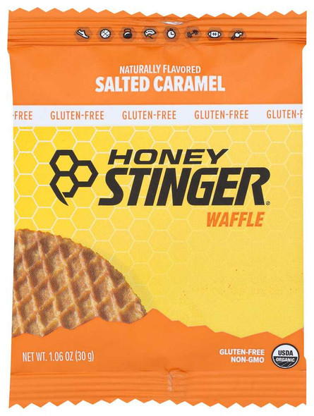 HONEY STINGER: Waffle Salted Caramel Gluten Free, 1.06 oz New
