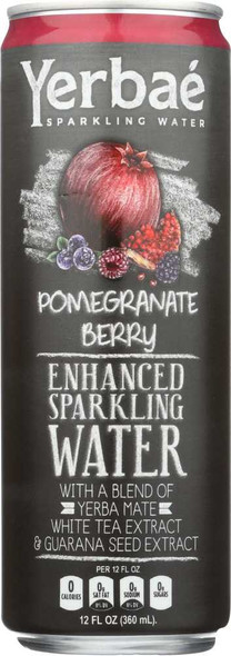 YERBAE: Enhanced Sparkling Water Pomegranate Berry, 12 fl oz New