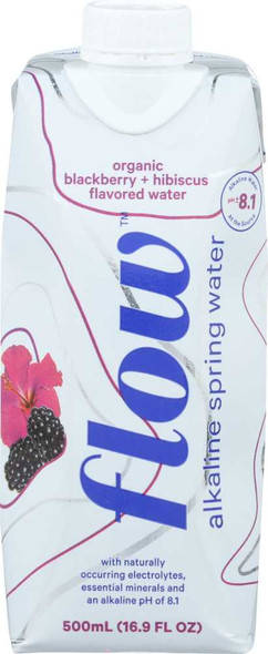FLOW WATER: Water Alkaline Blackberry Hibiscus Organic, 16.9 fo New