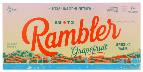 RAMBLER: Grapefruit Sparkling Water 8Pk, 96 fo New
