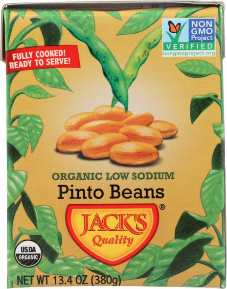 JACKS QUALITY: Organic Low Sodium Pinto Beans, 13.4 oz New