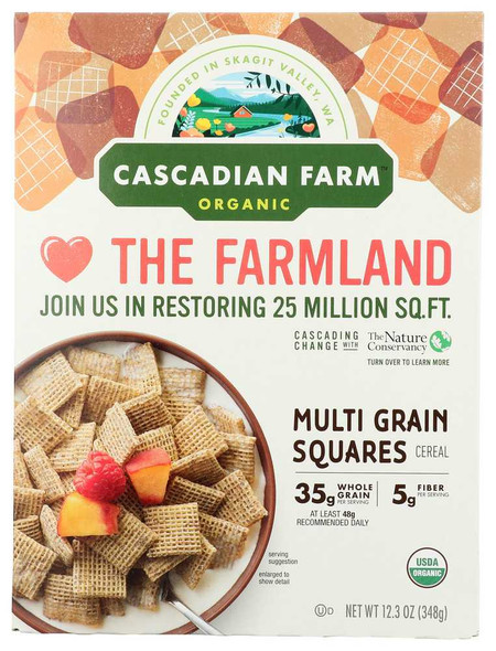 CASCADIAN FARM: Multi Grain Squares Cereal, 12.3 oz New