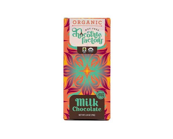 NUT FREE CHOCALATE FACTOR: Bar Milk Chocolate Org, 2.8 OZ New