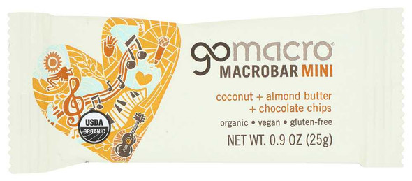 GOMACRO: Coconut Almond Butter Chocolate Chips Mini, 0.9 oz New