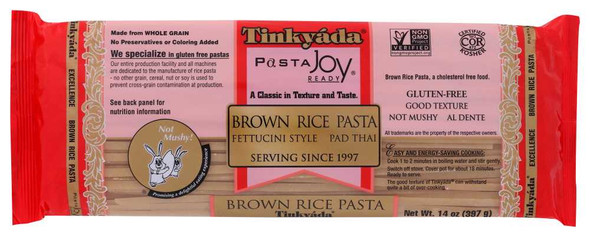 TINKYADA: Brown Rice Pasta Fettucini Style Pad Thai, 14 oz New