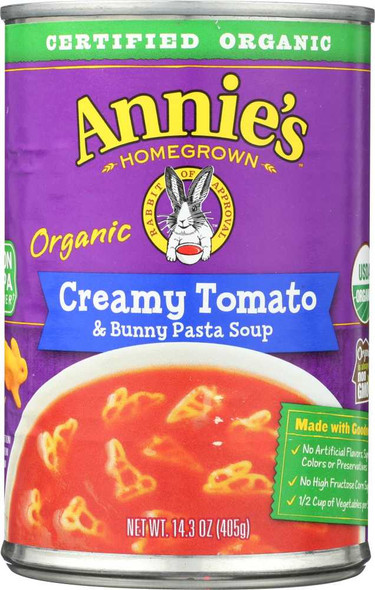 ANNIES HOMEGROWN: Soup Creamy Tomato Bunny Pasta, 14 oz New