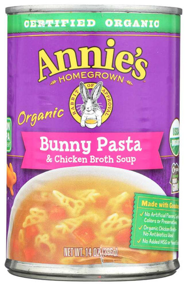 ANNIES HOMEGROWN: Soup Bunny Pasta Chicken Broth, 14 oz New