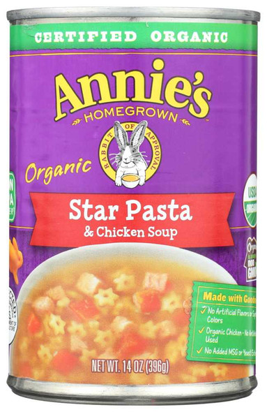 ANNIE'S HOMEGROWN: Organic Star Pasta & Chicken Soup, 14 oz New