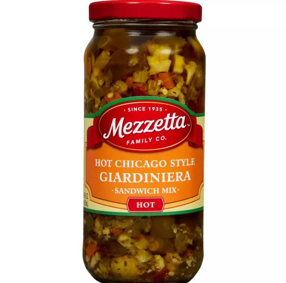 MEZZETTA: Hot Chicago Style Giardiniera Sandwich Mix, 16 oz New
