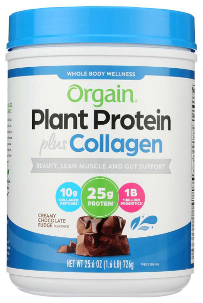 ORGAIN: Plant Protein Plus Collagen Chocolate, 25.6 oz New