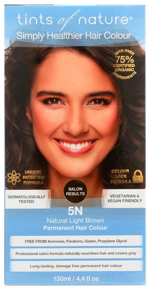 TINTS OF NATURE: COLOUR HAIR 5N NAT LT BRN (4.400 FO) New