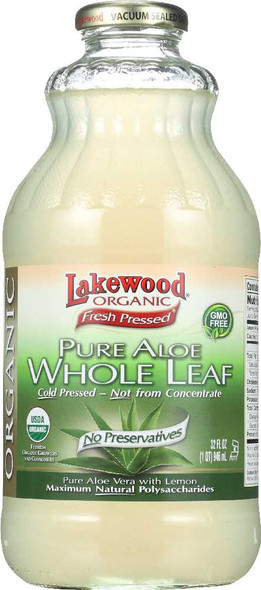 LAKEWOOD: Organic Fresh Pressed Pure Aloe Whole Leaf Juice, 32 oz New