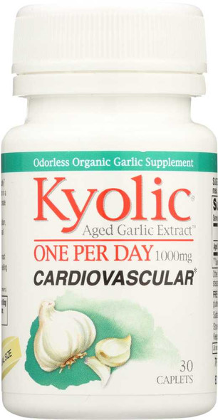 KYOLIC: Aged Garlic Extract One Per Day Cardiovascular 1000 mg, 30 Caplets New
