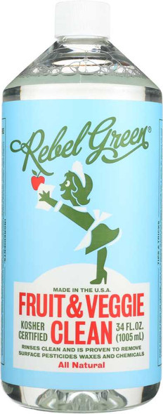 REBEL GREEN: Fruit and Veggie Clean Refill, 34 oz New