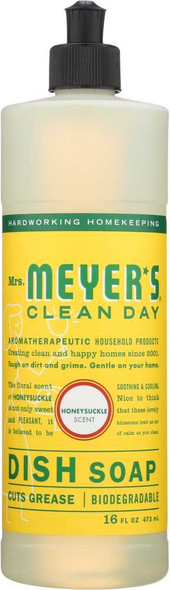 MRS. MEYER'S: Clean Day Liquid Dish Soap Honeysuckle Scent, 16 oz New