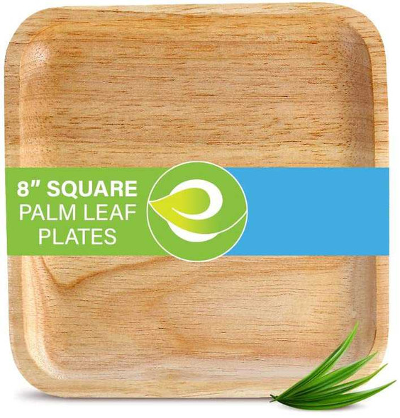 ECO SOUL: 8” Square Palm Leaf Plates, 1 ct New