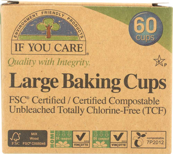 IF YOU CARE: Large Baking Cups, 60 Cups New