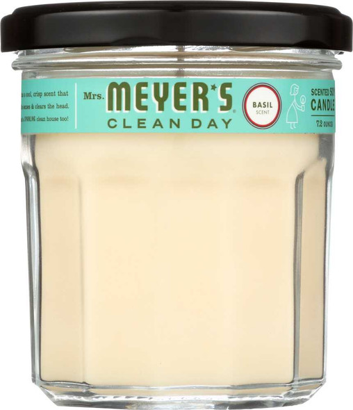 MRS MEYERS CLEAN DAY: Scented Soy Candle Basil Scent, 7.2 oz New