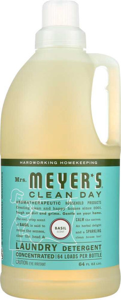MRS. MEYER'S: Clean Day Laundry Detergent Basil Scent, 64 oz New