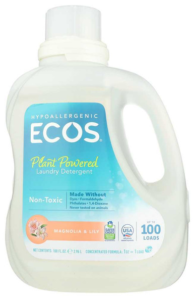 EARTH FRIENDLY: Ecos 2x Ultra Liquid Laundry Detergent Magnolia and Lily, 100 oz New