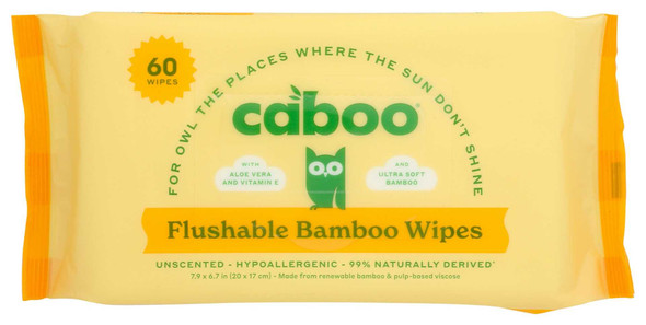 CABOO: Wipes Bamboo Flushable, 60 ct New