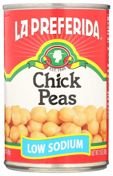 LA PREFERIDA: Low Sodium Chick Peas Beans, 15 oz New