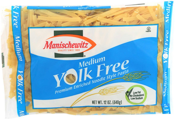 MANISCHEWITZ: Yolk Free Medium Noodles, 12 oz New
