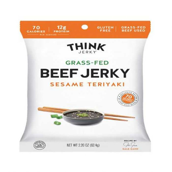 THINK JERKY: Grass Fed Sesame Teriyaki Beef Jerky, 2.2 oz New