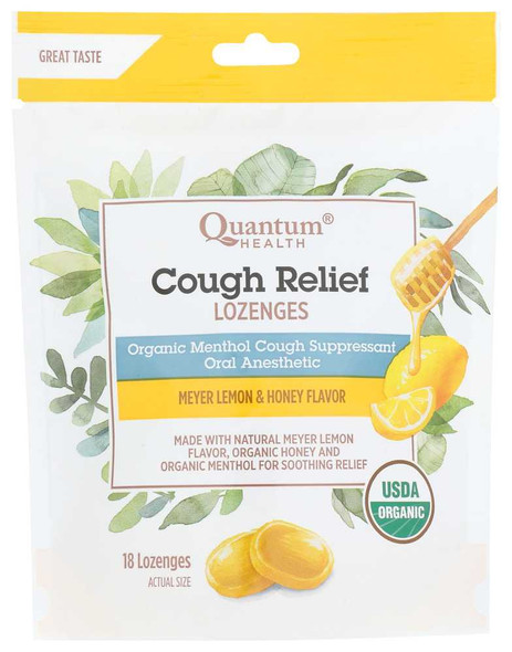QUANTUM: Lozenges Cough Relief Lemon and Honey Organic, 18 ea New