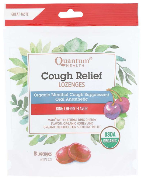 QUANTUM: Lozenges Cough Relief Cherry Organic, 18 ea New