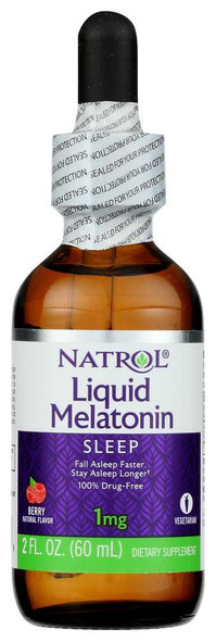 NATROL: Liquid Melatonin 1 mg, 2 oz New
