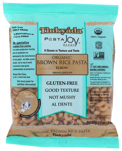 TINKYADA: Organic Brown Rice Pasta Elbow, 12 oz New