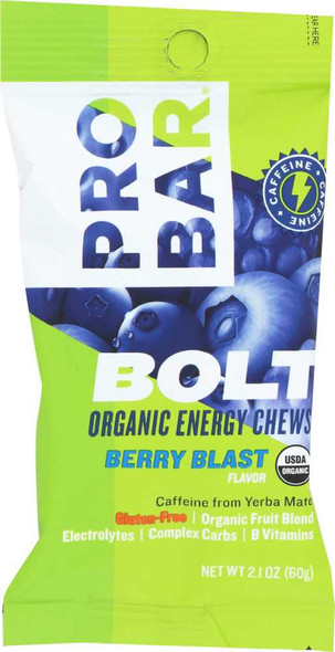 PROBAR: Bolt Organic Energy Chews Berry Blast, 2.1 oz New