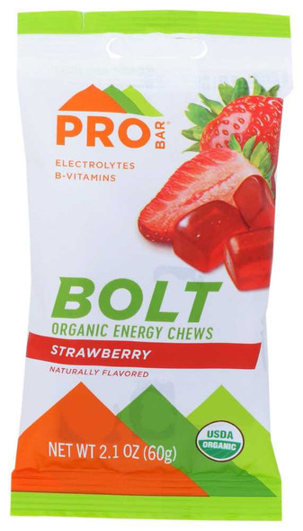 PROBAR: Bolt Organic Energy Chew Strawberry, 2.1 oz New