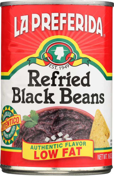 LA PREFERIDA: Refried Black Beans Authentic Flavor 99% Fat Free, 16 oz New