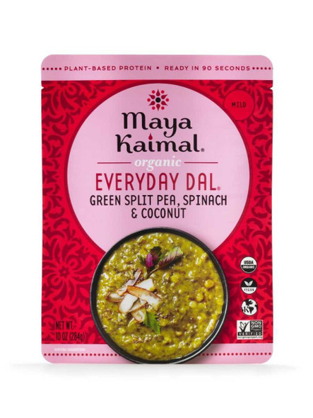 MAYA KAIMAL: Green Split Pea Spinach & Coconut Organic Everyday Dal, 10 oz New
