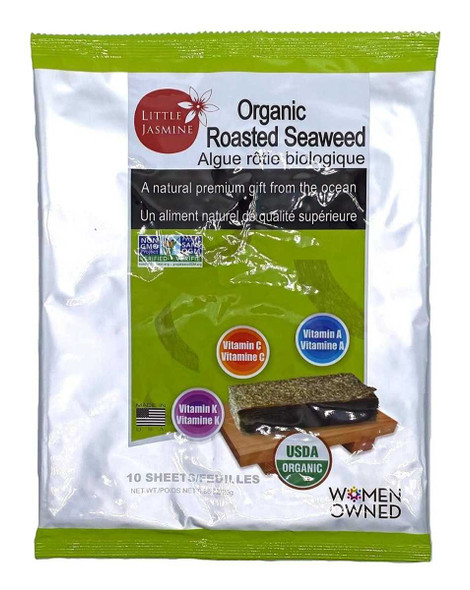 LITTLE JASMINE: Organic Roasted Seaweed, 10 pc New