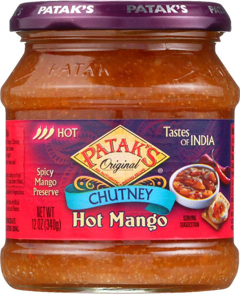 PATAK'S: Hot Mango Chutney, 12 oz New