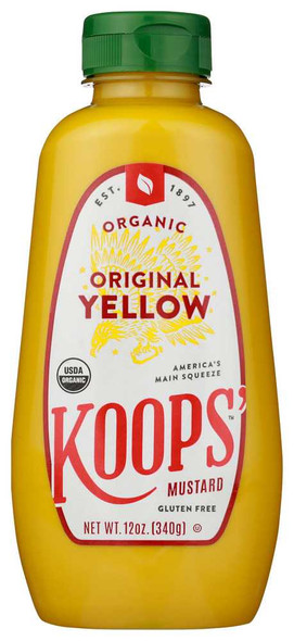 KOOPS': Organic Yellow Mustard, 12 oz New