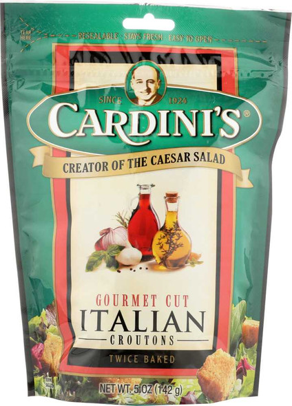 CARDINI'S: Twice Baked Gourmet Cut Italian Croutons, 5 oz New