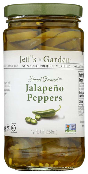 JEFF'S NATURALS: Sliced Tamed Jalapeno Peppers, 12 oz New