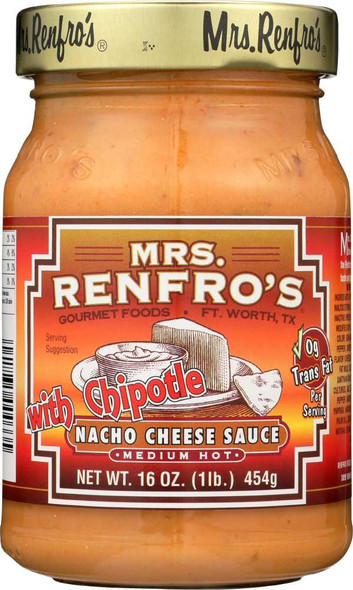 MRS. RENFRO'S: Medium Hot With Chipotle Nacho Cheese Sauce, 16 oz New