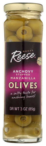 REESE: Olive Stfd Anchovy Plcd, 3 oz New