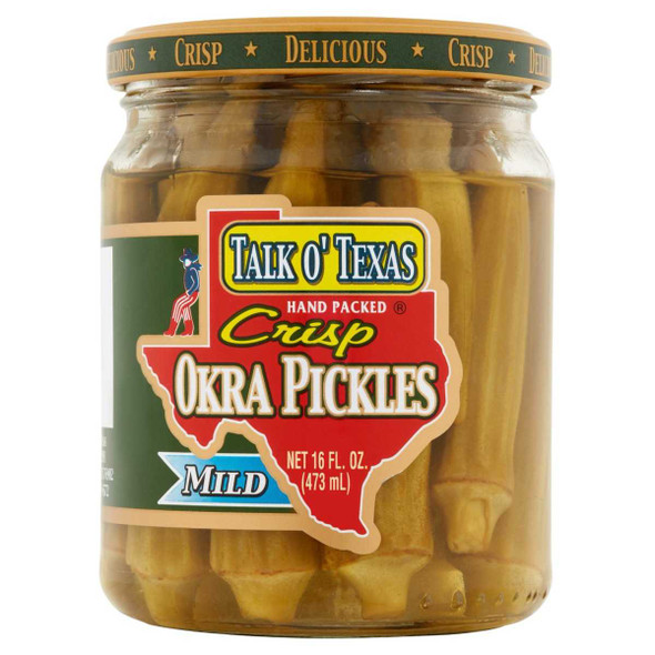 TALK O TEXAS: Okra Pickled Mild, 16 oz New